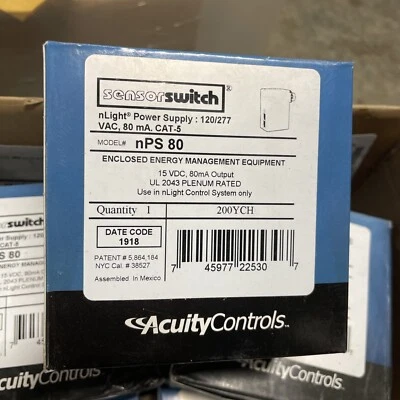 SENSOR SWITCH NLIGHT nLight Sensor Switch nPS 80 Power Supply - New in box ~ o