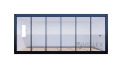 Bürocontainer kaufen - 6,0 m x 3,0 m  Villex - mit Elektrik + Klimaanlage – NEU! - Bild 1 von 4