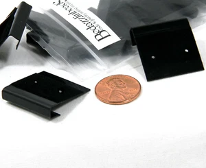 4 Black 1 inch Flocked Velvet & Plastic Lip Hanging Pair Earring Display Cards - Picture 1 of 1
