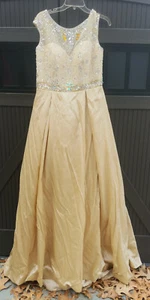 Women's Long Ball Dress Color Beige Bust 109 Waist 92 size 11 - Picture 1 of 2