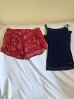 Justice Girls Size 16 Red Shorts / Navy Cami Outfit