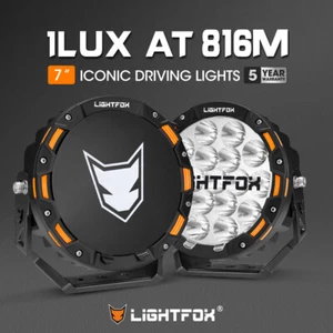 Lightfox 7inch OSRAM LED Driving Spot Lights Black Round Offroad Truck SUV 4x4 - Picture 1 of 11