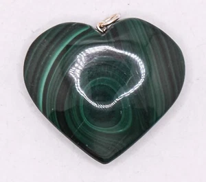 35mm Malachite Heart Pendant Polished Natural Gemstone Crystal Mineral - Congo - Imagen 1 de 5
