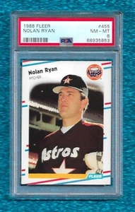 1987 FLEER #455 NOLAN RYAN PSA 8 NM-MINT HOF ASTROS METS ANGELS RANGERS - Picture 1 of 1