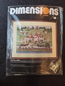 1984 Dimensions Crewel Fox Hill Farm Charles Wysocki Vintage Kit Sealed - Picture 1 of 4