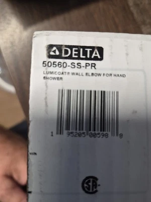 Delta 50560-SS-PR Hand Shower Wall Elbow in Lumicoat Stainless - Image 1 of 3