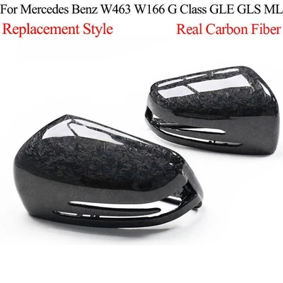 Cubierta de espejo retrovisor de fibra de carbono forjada real para Mercedes Benz W166 W463 GL GLS ML GLE Foto 1 de 4