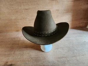 Cowboy Hat Pedigree Thoroughbred 10x Quality Custom Made 7-1/4 Brown A-BAR-K Vtg - Picture 1 of 24