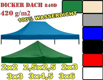 SALE DACHZELT Pavillon ERSATZDACH ZELT Faltbar GartenZelt 420g 3x3 expresszelt - Bild 1 von 4