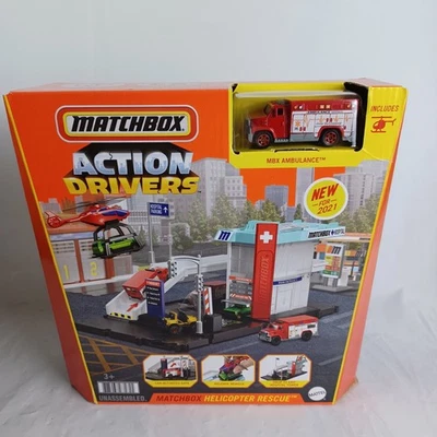 Matchbox Action Drivers Helicopter Rescue Playset NEW SEALED RARE - Image 1 of 4