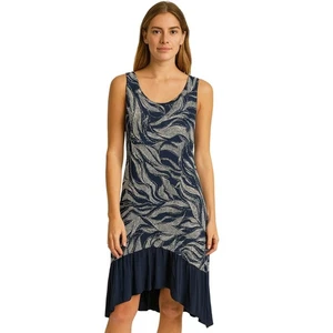 Style & Co. Women's Printed Midi Dress - Blue & White - Medium - Picture 1 of 8