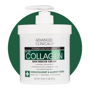 Advanced Clinicals Collagen Cream Body & Face Moisturizer |16 Oz - Picture 1 of 1
