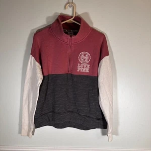 Victoria Secret Pink 1/4 Zip Sweatshirt Medium Women's Black and Pink - Picture 1 of 4