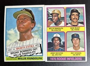 (2) Willie Randolph 1976 Topps RC CARD LOT Pittsburgh Pirates EXMT+ - Picture 1 of 2