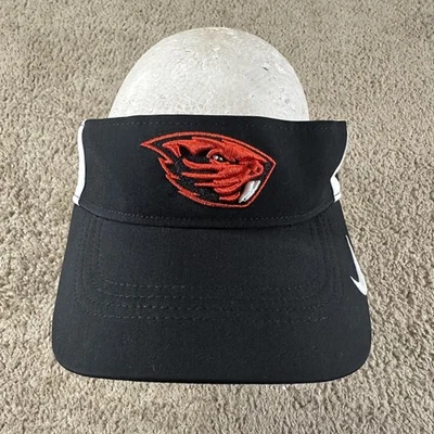 Oregon State Beavers Hat Visor Strap Back Mens Black Orange College Nike Dri Fit - Image 1 of 4