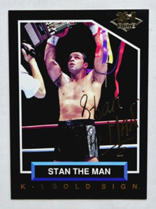 1997 Bandai K-1 Grand Prix Stan The Man Gold Signature Rookie Card RC Kickboxing