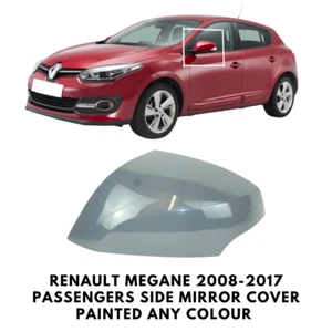 Door Wing Mirror Cover Painted For Renault Megane 2008-2017 Passengers Side Left - Picture 1 of 4