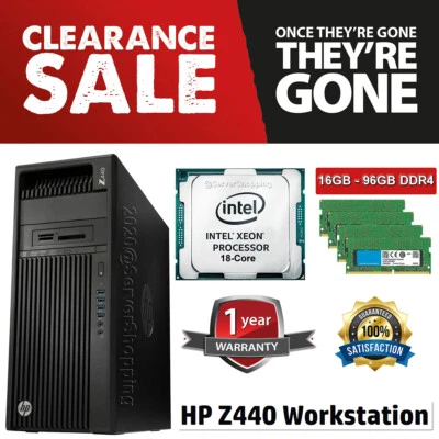 HP Z440 Workstation Xeon upto 22CORE E5-2699v4 2.20GHz 64GB DDR4 1TB SSD 6TB LOT - Immagine 1 di 4