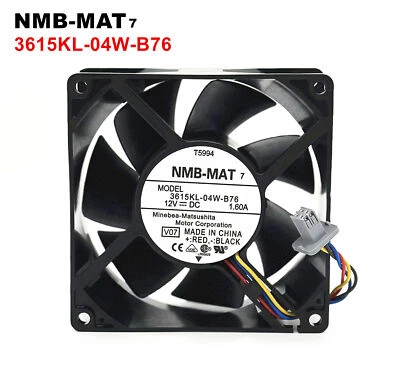 NMB-MAT 3615KL-04W-B76 T5994 12V 1.60A 9038 Dual Ball High Air Volume Server Fan - Image 1 of 4