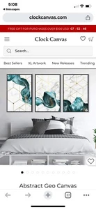 Abstract Wall Art Canvas 3 Panels Each 20x28 Inches Unframed. Perfect Condition - Picture 1 of 6