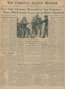 April 28, 1945 WWII Original Int. Newspaper - SAN FRANCISCO UN 5TH ARMY RUSSIA - Picture 1 of 3