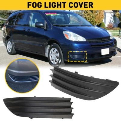 Fit 2004-05 Toyota Sienna Fog Light Cover Front Left & Right Pair Black New - Image 1 of 4
