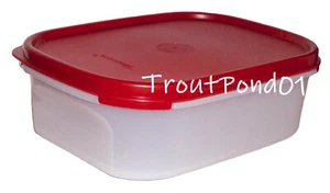 Tupperware Modular Mates Mini Rectangle #1 Vtg Passion Red Seal 3 1/2 c New Rare - Picture 1 of 2