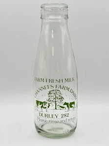 Vintage Channels Farm Dairy Durley 282 Glass Milk Bottle 586ml - Picture 1 of 5
