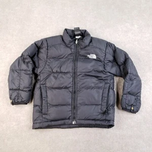 THE NORTH FACE Puffer Jacket Boys XS Size 6 Black 550 Goose Down Full Zip - Picture 1 of 15