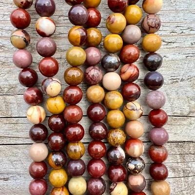 Echte Mookait Jaspis Edelstein 4 6 8mm Perlen 38cm Strang Schmuckherstellung - Bild 1 von 4