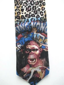 Vintage King Kong with Fay Wray Silk Tie American Film Classics Leopard Print - Picture 1 of 5
