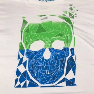 Camisa Robert Graham Para Hombres 4XL Blanca Cristal Roto Calavera Gráfico Manga Corta Crew - Imagen 1 de 8