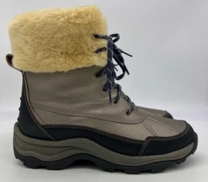 Clarks Mazlyn Arctic Pewter Leather Women's Fur Boots Size 10W - Picture 1 of 15