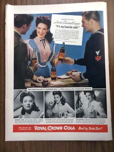 1943 RC Royal Crown Cola Ad Movie Hollywood Star Linda Darnell - Picture 1 of 1