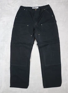 Herren Carhartt B01 BLK schwarz Doppelknie Ente Canvas Arbeitshose passt 35x33 USA - Bild 1 von 4