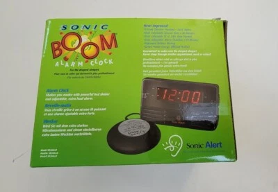 Sonic Alert Sonic Boom Shaking Vibrating Alarm Clock SBB200SSB, Black - Image 1 of 4