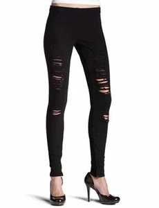 Joe's Stretch Ripped Jeans Destroyed Blk Denim Skinny Ankle Zip Legging Boho XS/0/1 - Bild 1 von 3