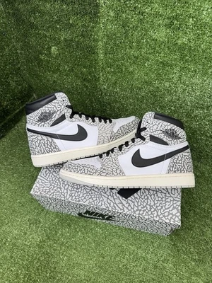 Size 10 - Air Jordan 1 Retro OG High White Cement - Image 1 of 4