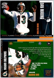 Pacific Crown Royale 1998 Dan Marino Pivotal Players #15 Miami Dolphins Salón de la fama - Imagen 1 de 1