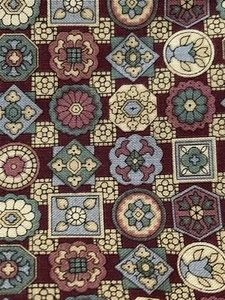 Small Paisley Medallions on Maroon Sage Butter Brown Andover Fabrics 1/2Y x 44"W - Picture 1 of 3