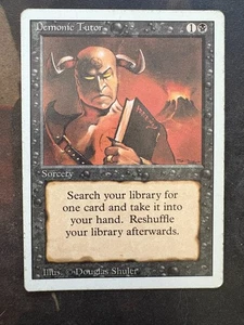 *** REVISED Demonic Tutor *** MP Played - DUTY FREE - 3rd Vintage MtG Magic - Picture 1 of 2