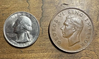 New Zealand 1940 1 Penny - George VI 1st Type KM# 13 XF Condition - Image 1 of 3