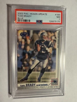 2002 Pacific Heads Update Blue Tom Brady PSA 7 - Image 1 of 2