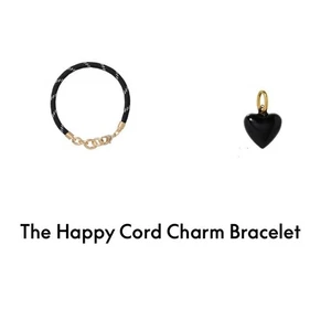 Roxanne Assoulin  The Happy Cord Charm Bracelet Black & Black Charm - Picture 1 of 7