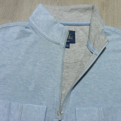 JOHNNIE-O Mens S SMALL HANKS SULLY PULLOVER LIGHTWEIGHT MALIBLU BLUE 1/4 ZIP - Image 1 of 4