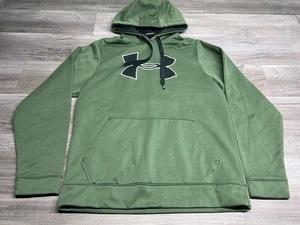 Under Armour Hoodie Mens Size Medium Activewear Logo Sweatshirt Green Pullover - Picture 1 of 7