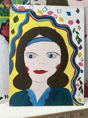 Pintura Original Lida Holley 9x12 Arte Popular De Colección Único en Su Clase Auténtico Foto 1 de 4