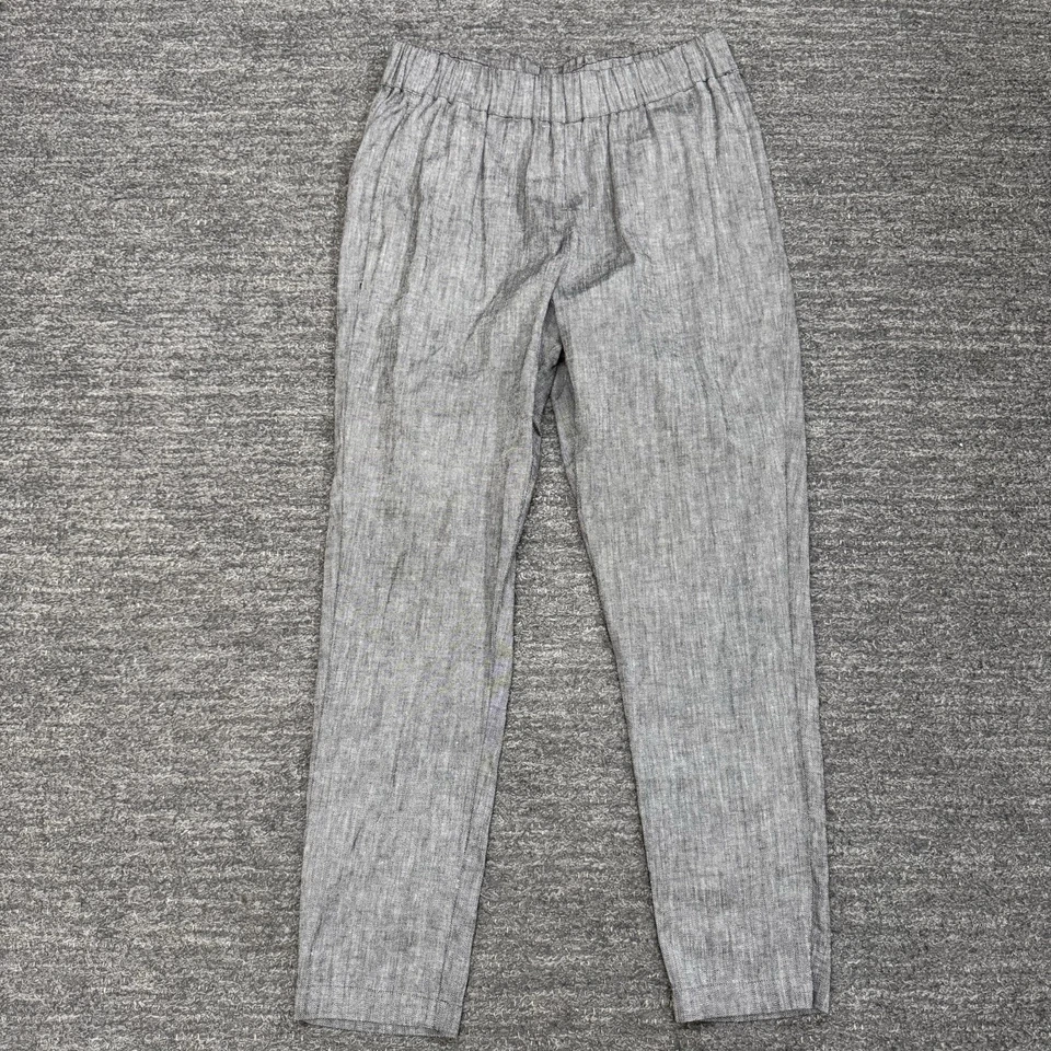 Женские льняные брюки Jarbo 40 размер США 10 серые с карманами без застежек конические Lagenlook Beach - Изображение 1 из 4