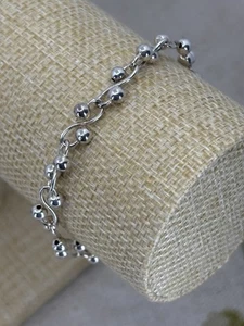 925 SILVER ball S link chain bracelet - Picture 1 of 10