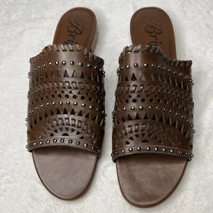 Brighton Women's US 7.5 M Neo Mule Sandals Carmel Leather MSRP $225 Worn Once - Picture 1 of 19